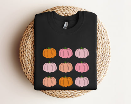 Pink Pumpkin Sweatshirt, Pumpkin Patch Hoodie, Halloween Sweatshirt, Fall Sweatshirt for Women, Retro Halloween Sweater, Pumpkin Sweatshirt