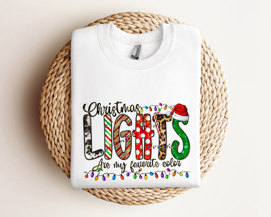 Christmas Lights Are My Favorite Color Sweatshirt, Christmas Sweater, Christmas Family Hoodie, Christmas Family Matching Sweatshirt