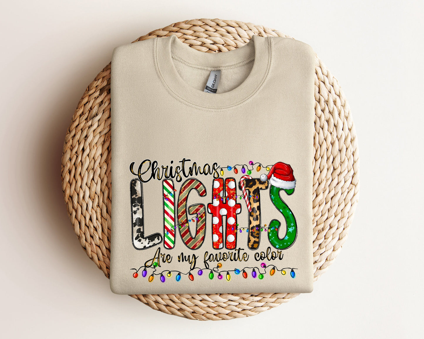 Christmas Lights Are My Favorite Color Sweatshirt, Christmas Sweater, Christmas Family Hoodie, Christmas Family Matching Sweatshirt