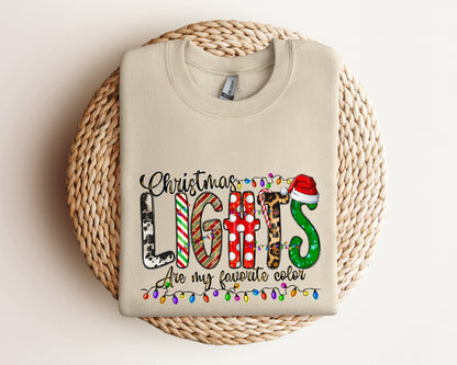 Christmas Lights Are My Favorite Color Sweatshirt, Christmas Sweater, Christmas Family Hoodie, Christmas Family Matching Sweatshirt