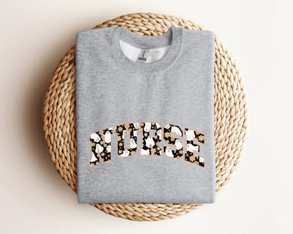 Retro Halloween Nurse Sweatshirt, Nurse Halloween Sweater, Trendy Nurse Hoodie for Fall, Nurse Appreciation Gift Hoodie, Cute Nurse Crewneck