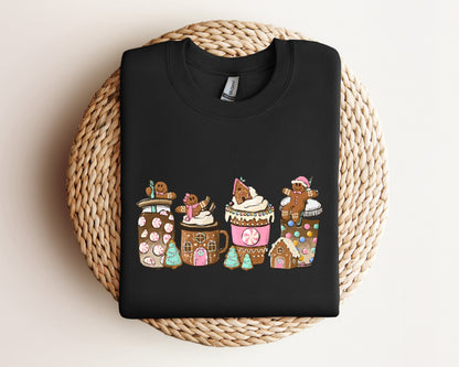 Gingerbread Christmas Coffee Sweatshirt, Christmas Coffee Sweater, Halloween Holiday Hoodie, Xmas Sweatshirt, Coffee Lover Gift Crewneck