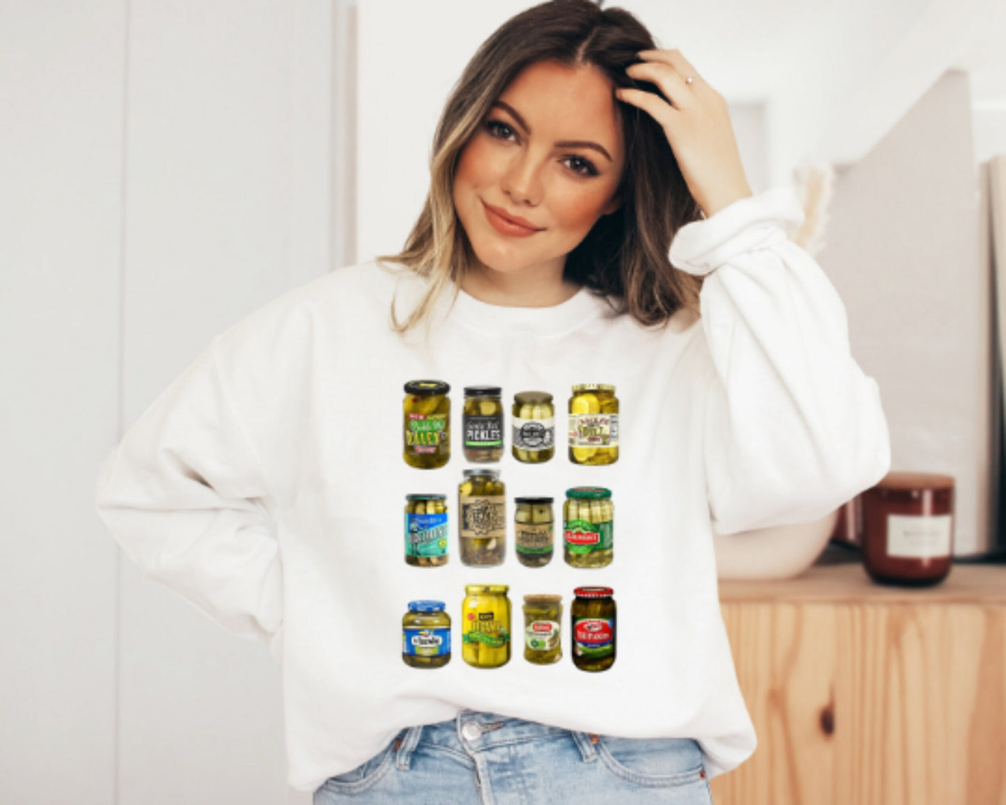 Vintage Canned Pickles Sweatshirt, Canning Season Sweatshirt, Pickle Lovers Sweater, Homemade Pickles Sweater,Pickle Jar Crewneck Hoodie