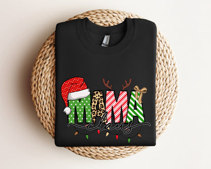 Mama Claus Sweatshirt, Christmas Sweater For Mom, Women's Holiday Hoodie, Merry Christmas Sweater, Christmas Holiday Gift For Mom Crewneck