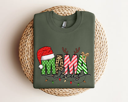Mama Claus Sweatshirt, Christmas Sweater For Mom, Women's Holiday Hoodie, Merry Christmas Sweater, Christmas Holiday Gift For Mom Crewneck