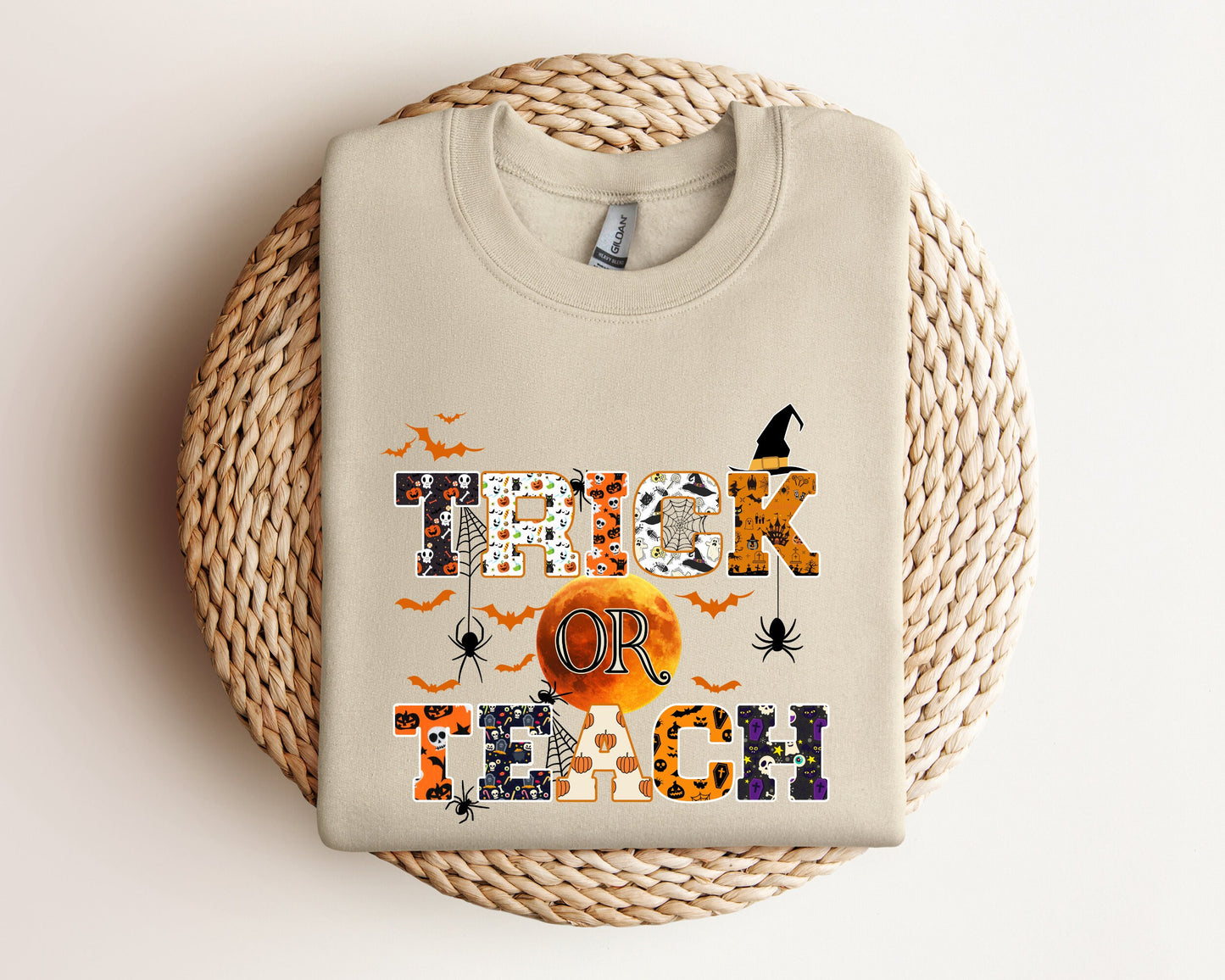 Trick or Teach Sweater, Halloween Teacher Sweatshirt, Spooky Teacher Gift, Funny Halloween, Fall Teacher Hoodie, Teacher Gift Sweatshirt