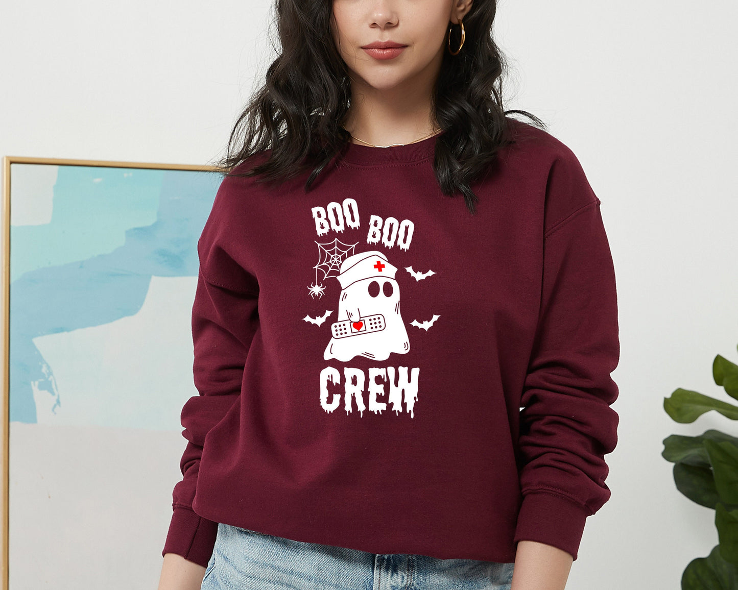 Boo Crew Sweatshirt, Boo Nurse Sweater, Halloween Sweatshirt, Halloween Nurse Sweatshirt, Funny Halloween Hoodie, Cute Nurse Crewneck