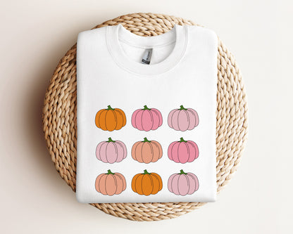 Pink Pumpkin Sweatshirt, Pumpkin Patch Hoodie, Halloween Sweatshirt, Fall Sweatshirt for Women, Retro Halloween Sweater, Pumpkin Sweatshirt