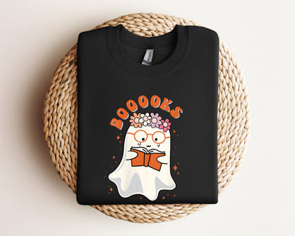 Ghost Books Sweatshirt, Booooks Sweatshirt, Halloween Teacher Hoodie, Halloween Reading Sweater, Librarian Sweater, Bookworm Crewneck