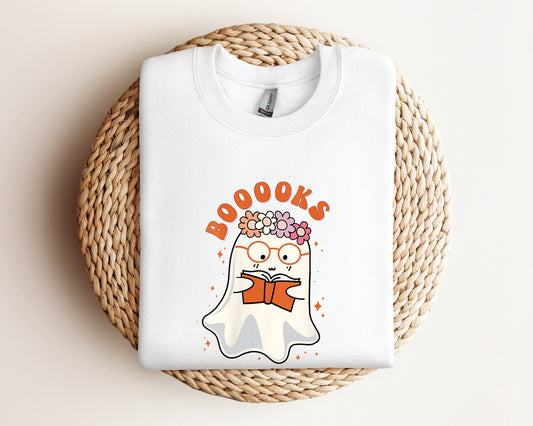 Ghost Books Sweatshirt, Booooks Sweatshirt, Halloween Teacher Hoodie, Halloween Reading Sweater, Librarian Sweater, Bookworm Crewneck