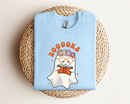 Ghost Books Sweatshirt, Booooks Sweatshirt, Halloween Teacher Hoodie, Halloween Reading Sweater, Librarian Sweater, Bookworm Crewneck