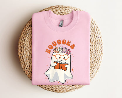 Ghost Books Sweatshirt, Booooks Sweatshirt, Halloween Teacher Hoodie, Halloween Reading Sweater, Librarian Sweater, Bookworm Crewneck