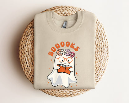 Ghost Books Sweatshirt, Booooks Sweatshirt, Halloween Teacher Hoodie, Halloween Reading Sweater, Librarian Sweater, Bookworm Crewneck