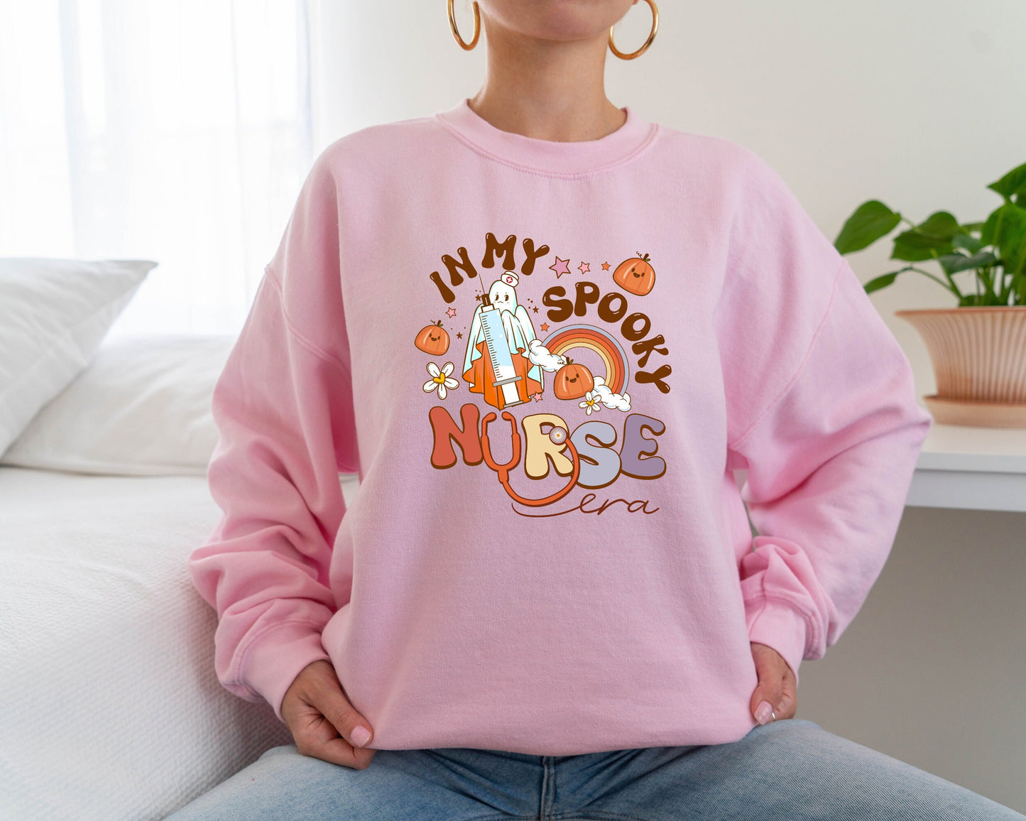 Spooky Nicu Nurse Halloween Ghost Sweatshirt, Spooky Nurse Hoodie, Spooky Halloween Nurse Life Hoodie, In My Spooky Nurse Era Sweatshirt