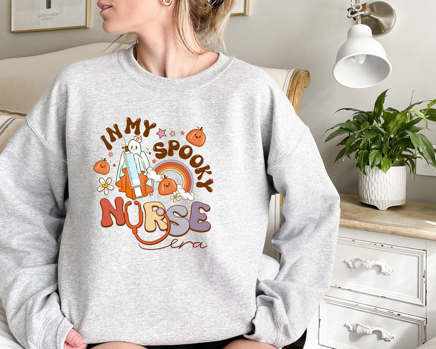 Spooky Nicu Nurse Halloween Ghost Sweatshirt, Spooky Nurse Hoodie, Spooky Halloween Nurse Life Hoodie, In My Spooky Nurse Era Sweatshirt