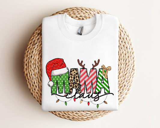 Mama Claus Sweatshirt, Christmas Sweater For Mom, Women's Holiday Hoodie, Merry Christmas Sweater, Christmas Holiday Gift For Mom Crewneck