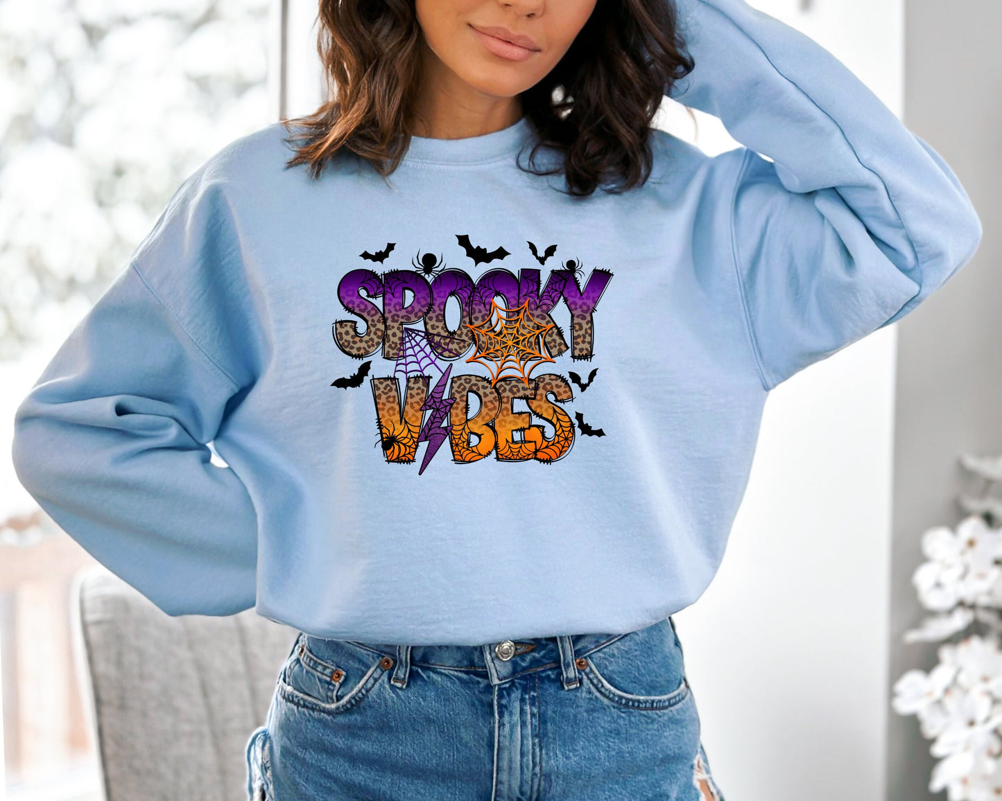 Spooky Vibes Sweatshirt, Halloween Sweater, Spooky Season Hoodie, Halloween Hoodie, Horror Hoodie, Cute Ghost Sweater, Funny Halloween Gift