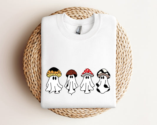 Ghost Mushroom Sweatshirt, Halloween Sweatshirt, Magic Mushroom Sweatshirt, Spooky Season Sweater, Halloween Hoodie, Funny Ghost Sweater