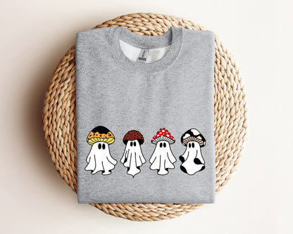 Ghost Mushroom Sweatshirt, Halloween Sweatshirt, Magic Mushroom Sweatshirt, Spooky Season Sweater, Halloween Hoodie, Funny Ghost Sweater