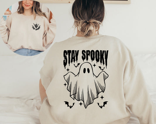 Stay Spooky Sweatshirt, Halloween Ghost Hoodie, Witch Sweater, Fall Hoodie, Spooky Season Skeleton Hands Hoodie, Funny Halloween Sweatshirt