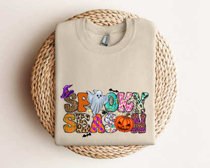 Spooky Season Ghost Sweatshirt, Ghost Sweatshirt, Halloween Favorite Hoodie, Cute Ghost Sweatshirt, Halloween Gift, Spooky Season Sweater