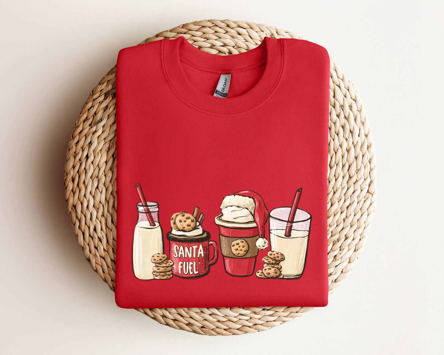 Santa Fuel Sweatshirt, Christmas Milk and Cookies, Christmas Latte Hoodie, Cute Christmas Sweater, Funny Christmas Gifts, Family Xmas Hoodie