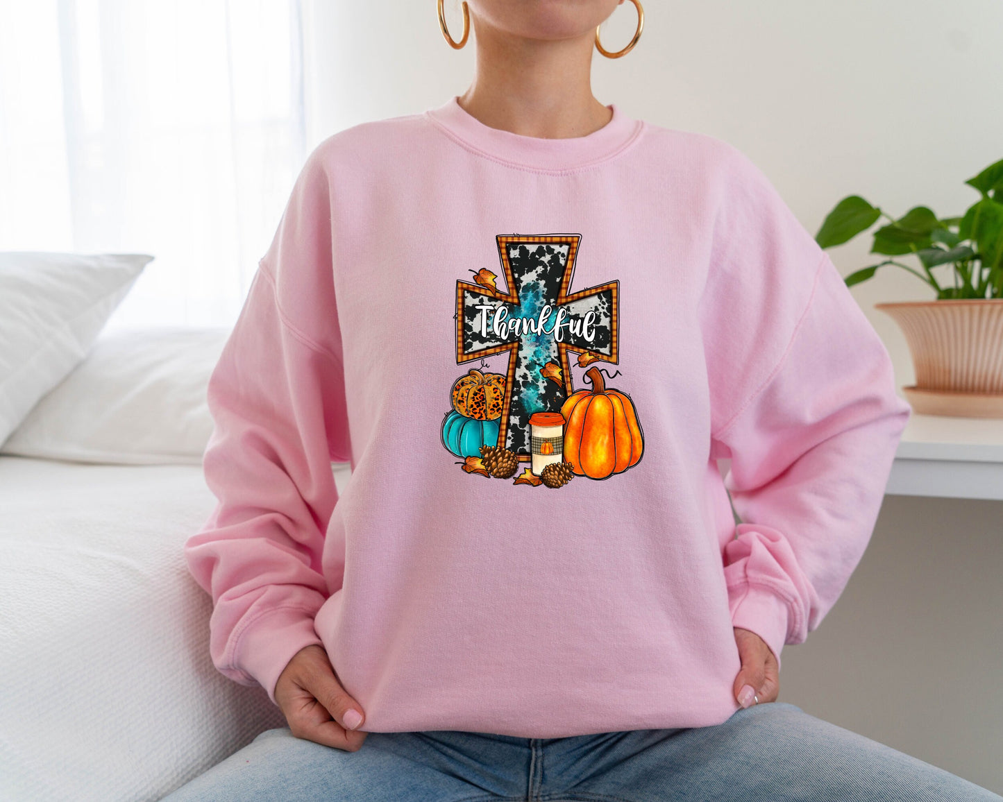 Cross Thankful Sweatshirt, Pumpkin Patch Sweater, Love Fall Y'All Hoodie, Hello Pumpkin Hoodie, Peace Love Thanksgiving Crewneck