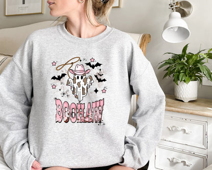 Boo Haw Sweatshirt, Halloween Hoodie, Halloween Sweater, Halloween Vintage Sweatshirt ,Halloween Retro Sweatshirt, Cowboy Halloween Hoodie