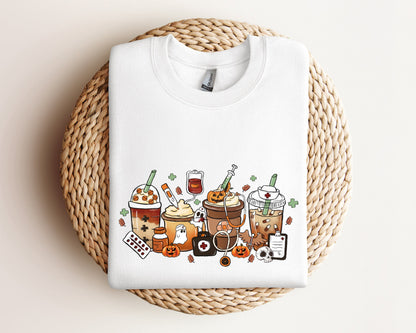 Fall Nurse Sweatshirt, Coffee Nurse Sweatshirt, Fall Sweatshirt for Coffee Lover Gift, Nurse Sweatshirt, Fall Nurse Hoodie, Coffee Nurse