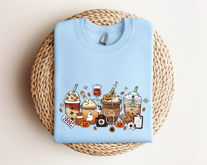 Fall Nurse Sweatshirt, Coffee Nurse Sweatshirt, Fall Sweatshirt for Coffee Lover Gift, Nurse Sweatshirt, Fall Nurse Hoodie, Coffee Nurse
