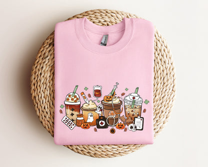 Fall Nurse Sweatshirt, Coffee Nurse Sweatshirt, Fall Sweatshirt for Coffee Lover Gift, Nurse Sweatshirt, Fall Nurse Hoodie, Coffee Nurse