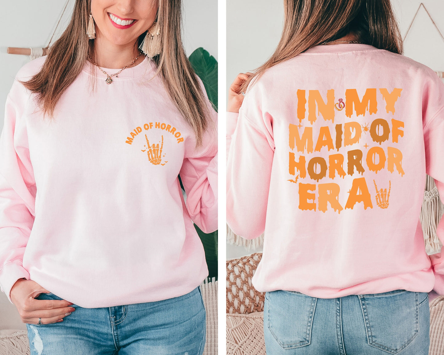 In My Maid Of Horror Era Sweatshirt, Maid Of Honor Sweater, Halloween Bridesmaid Hoodie, Halloween Bachelorette Sweater, Wedding Crewneck