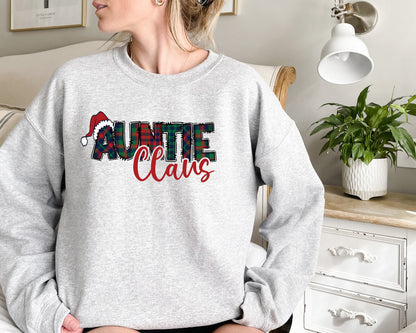 Santa Auntie Claus Sweatshirt, Christmas Matching Hoodie, Auntie Christmas Sweatshirt, Merry Christmas Sweatshirt, Christmas Gift Crewneck