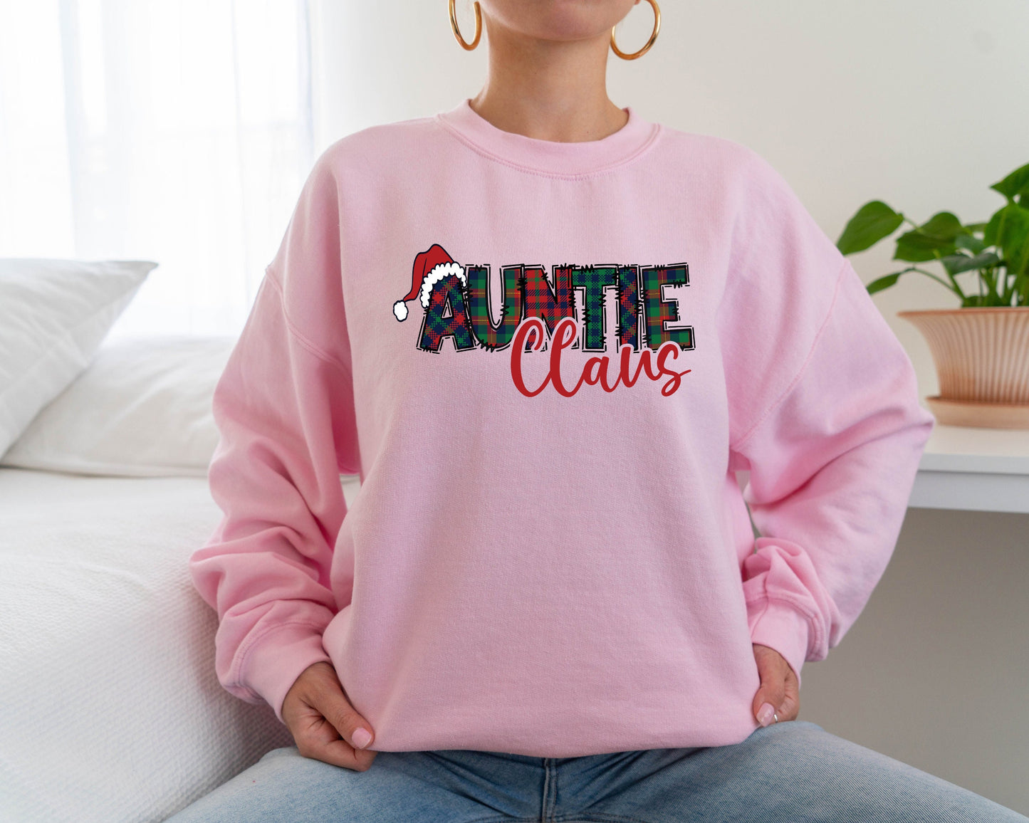Santa Auntie Claus Sweatshirt, Christmas Matching Hoodie, Auntie Christmas Sweatshirt, Merry Christmas Sweatshirt, Christmas Gift Crewneck