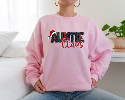 Santa Auntie Claus Sweatshirt, Christmas Matching Hoodie, Auntie Christmas Sweatshirt, Merry Christmas Sweatshirt, Christmas Gift Crewneck