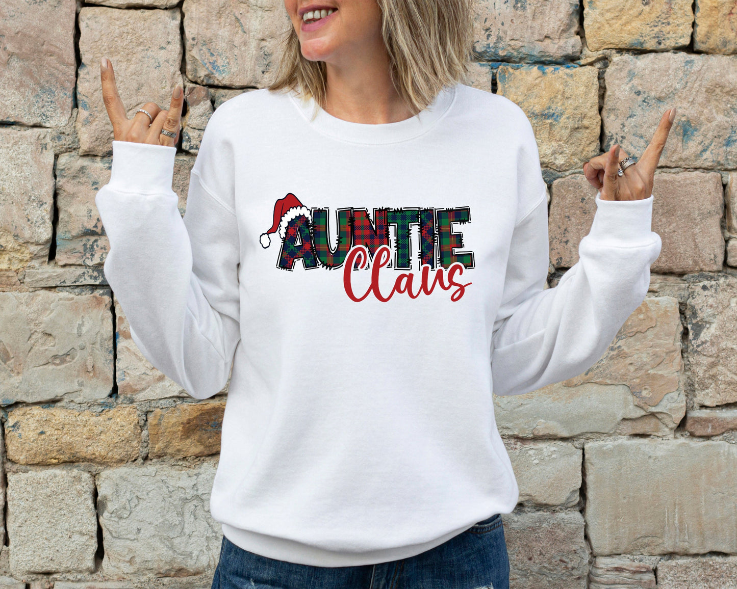 Santa Auntie Claus Sweatshirt, Christmas Matching Hoodie, Auntie Christmas Sweatshirt, Merry Christmas Sweatshirt, Christmas Gift Crewneck
