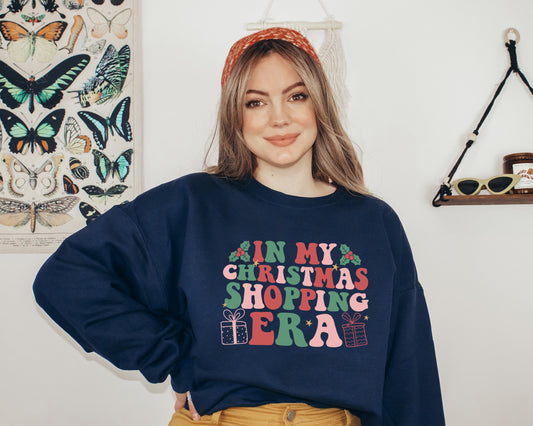 In My Christmas Shopping Era Sweatshirt, Christmas Vibes, Merry Christmas Gift, Christmas Party Sweater, Holiday Hoodie, Christmas Sweater