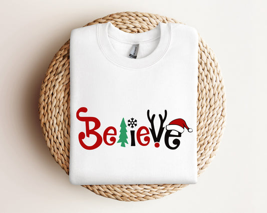 Believe Christmas Sweatshirt, Christmas Believe Sweater, Christmas Party Hoodie, Christmas Hoodie, Christmas Family Sweater, Believe Hoodie