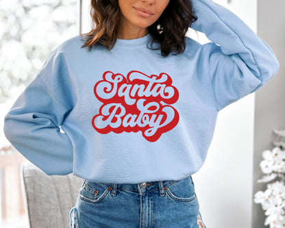 Santa Baby Sweatshirt, Christmas Pregnancy Sweatshirt, Baby Announcement Hoodie, Christmas Maternity, New Mom Sweater, Pregnant Santa Baby