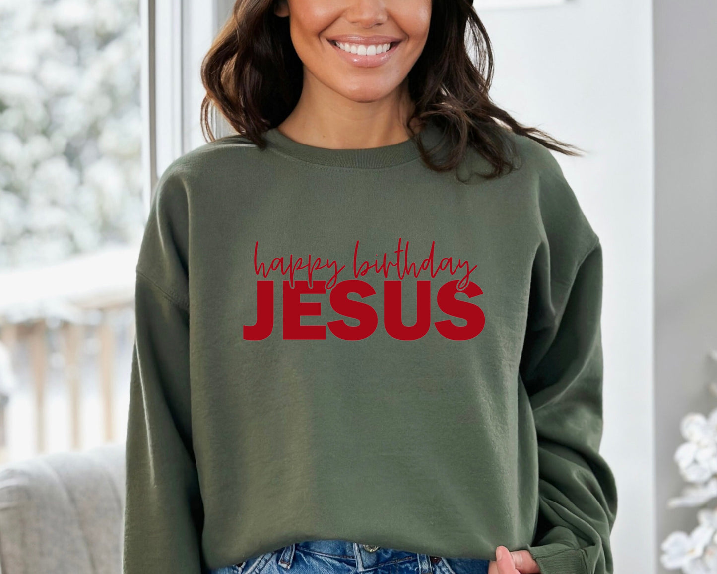 Happy Birthday Jesus Sweatshirt, Happy Birthday Jesus Sweater, Happy Birthday Jesus Hoodie, Jesus Birthday Crewneck, Jesus Birthday Sweater