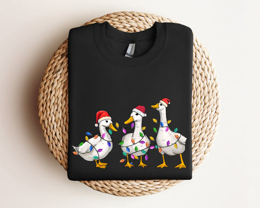 Christmas Ducks Sweatshirt, Duck Christmas Sweater For Women, Funny Animals Christmas Hoodie, Farm Lover Gift, Funny Christmas Crewneck