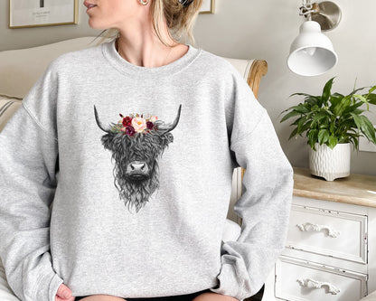 Highland Cow Sweatshirt, Country Hoodie, Western Sweatshirt, Highland Cow Hoodie, Highland Cow Sweatshirt, Western Clothes, Farm Sweater