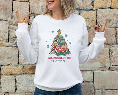 Christmas Book Tree Sweatshirt, Christmas Gift for Teacher, School Christmas Hoodie, Book Lover Christmas, Book Lovers Christmas Gift Hoodie