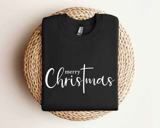 Merry Christmas Sweatshirt, Christmas Cross Hoodie, Winter Sweater, Christmas 2023 Sweater, Family Christmas T-Shirt, Christmas Gift Hoodie
