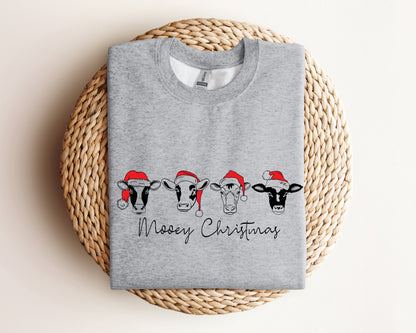 Сute Christmas Cows Sweatshirt, Mooey Christmas Sweater, Funny Christmas Cow Hoodie, Christmas Heifer Sweater, Highland Cow Sweatshirt