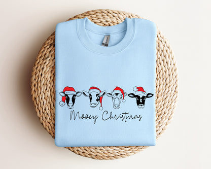 Сute Christmas Cows Sweatshirt, Mooey Christmas Sweater, Funny Christmas Cow Hoodie, Christmas Heifer Sweater, Highland Cow Sweatshirt