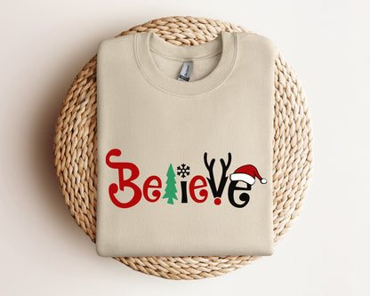 Believe Christmas Sweatshirt, Christmas Believe Sweater, Christmas Party Hoodie, Christmas Hoodie, Christmas Family Sweater, Believe Hoodie