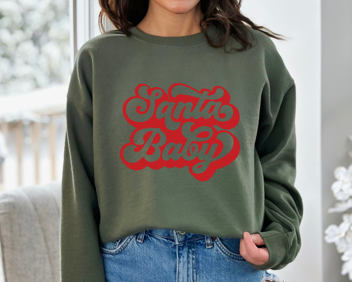 Santa Baby Sweatshirt, Christmas Pregnancy Sweatshirt, Baby Announcement Hoodie, Christmas Maternity, New Mom Sweater, Pregnant Santa Baby