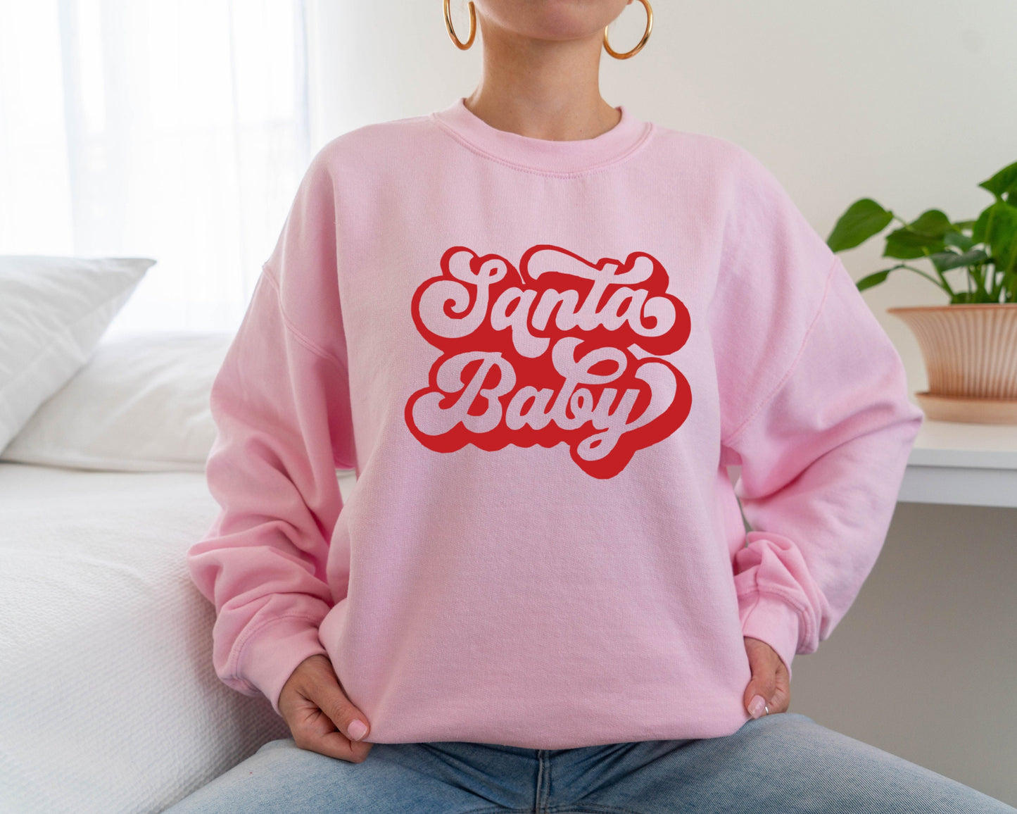 Santa Baby Sweatshirt, Christmas Pregnancy Sweatshirt, Baby Announcement Hoodie, Christmas Maternity, New Mom Sweater, Pregnant Santa Baby