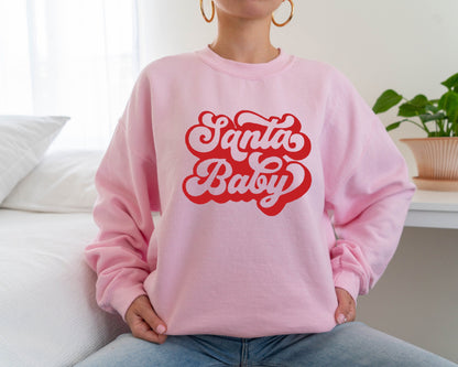 Santa Baby Sweatshirt, Christmas Pregnancy Sweatshirt, Baby Announcement Hoodie, Christmas Maternity, New Mom Sweater, Pregnant Santa Baby